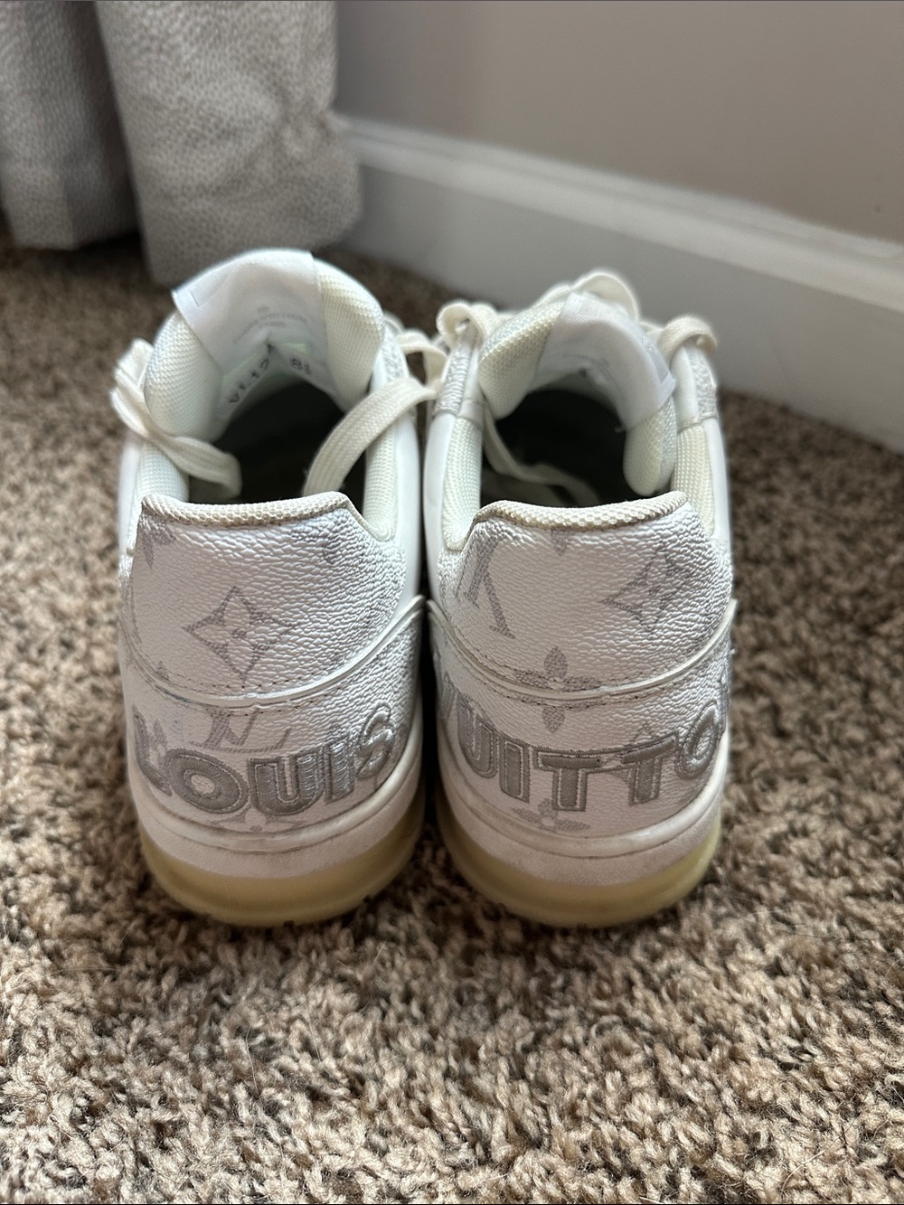 Louis Vuitton White Leather Strap Sneakers - Picture 4 of 6